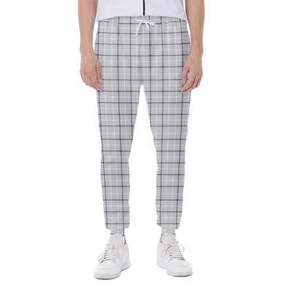 Grey Tattersall Pattern Print Scuba Joggers