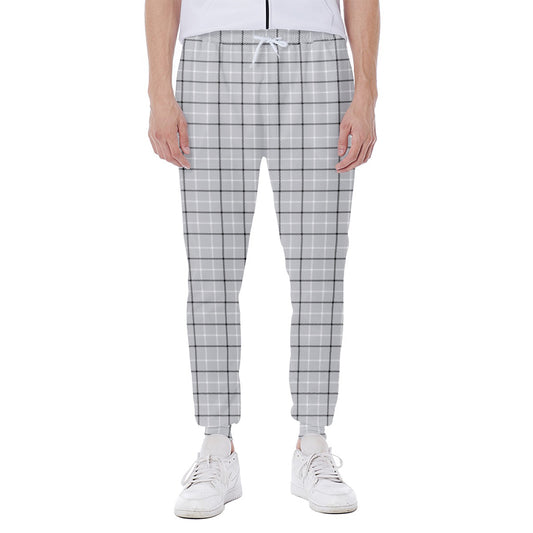 Grey Tattersall Pattern Print Scuba Joggers