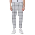 Grey Tattersall Pattern Print Scuba Joggers