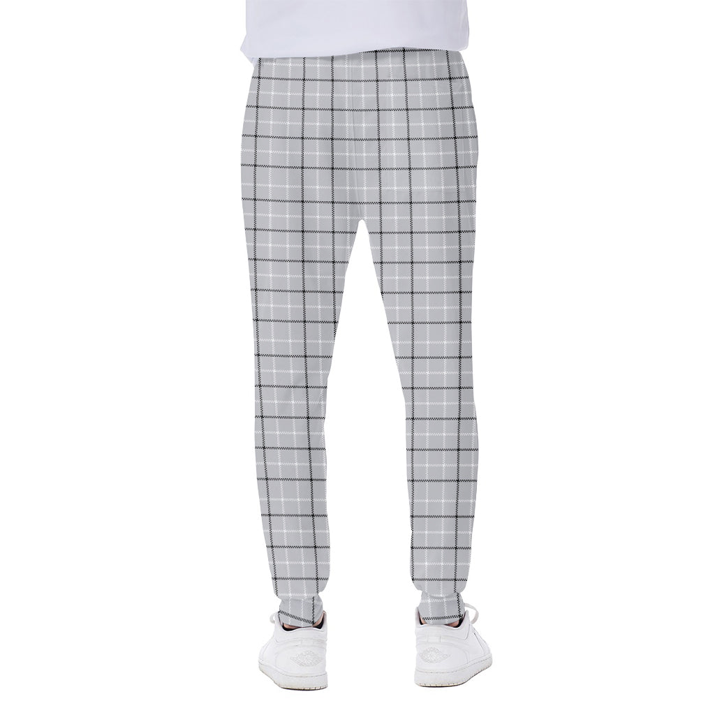 Grey Tattersall Pattern Print Scuba Joggers