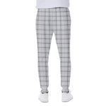 Grey Tattersall Pattern Print Scuba Joggers