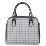 Grey Tattersall Pattern Print Shoulder Handbag