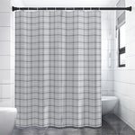 Grey Tattersall Pattern Print Shower Curtain