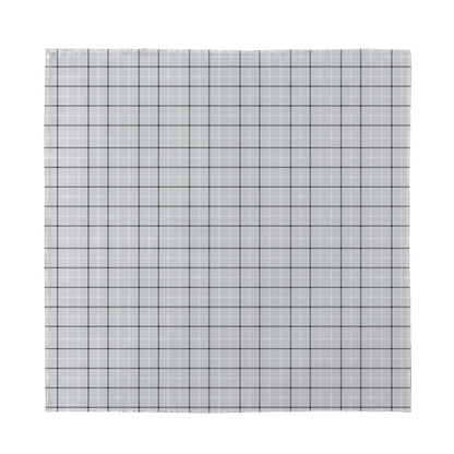 Grey Tattersall Pattern Print Silk Bandana