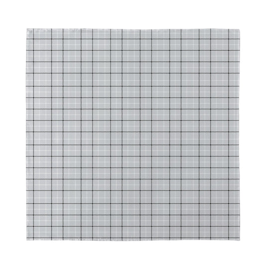 Grey Tattersall Pattern Print Silk Bandana