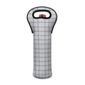 Grey Tattersall Pattern Print Single Neoprene Wine Tote
