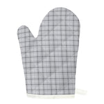 Grey Tattersall Pattern Print Single Oven Mitt