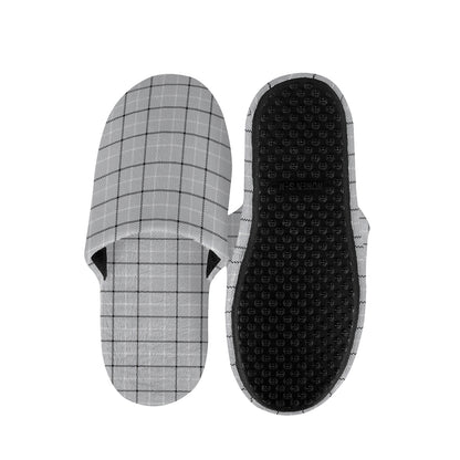 Grey Tattersall Pattern Print Slippers