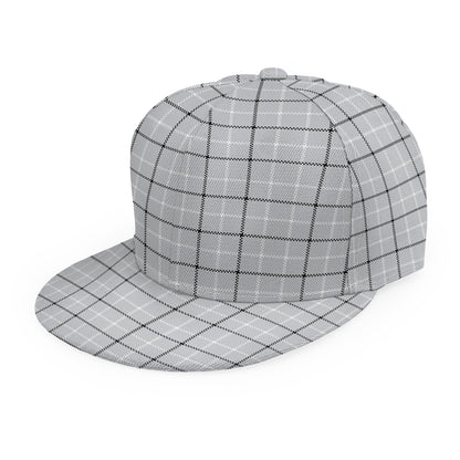 Grey Tattersall Pattern Print Snapback Cap