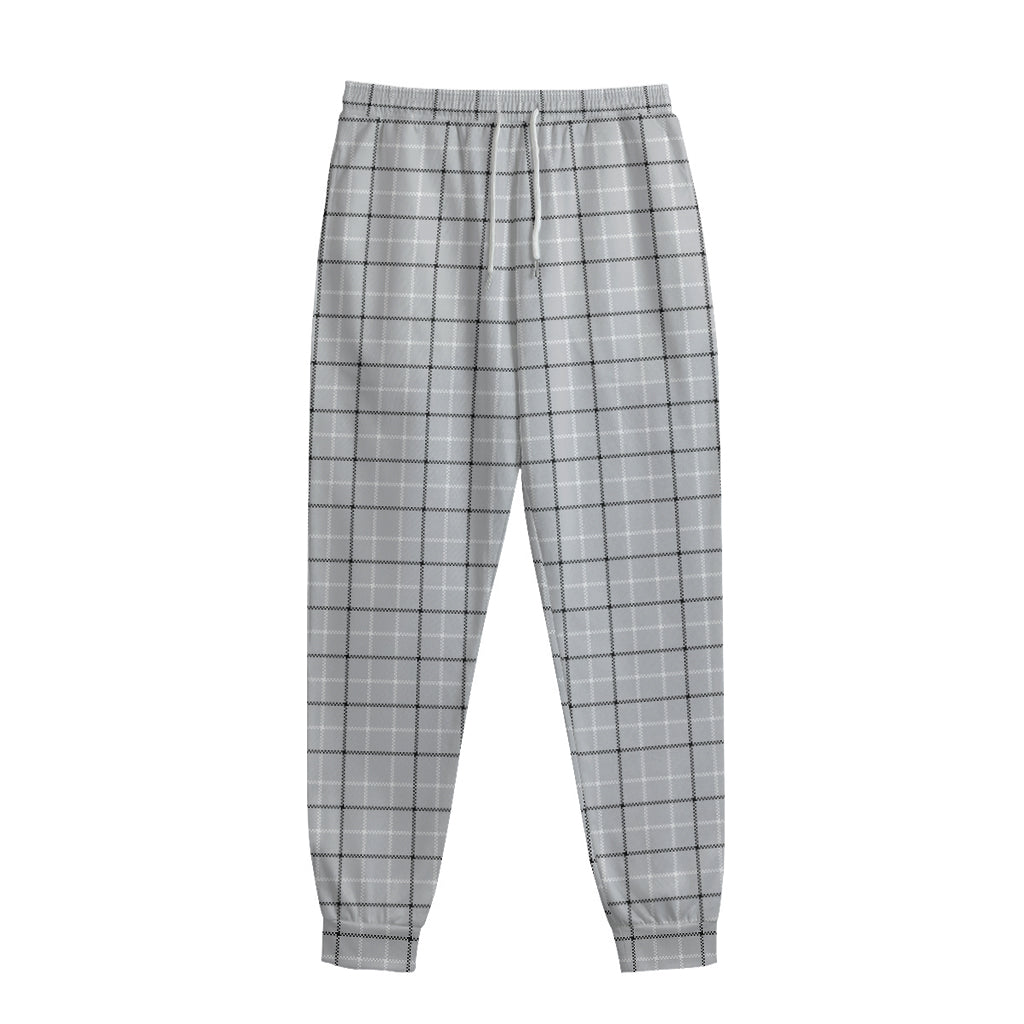 Grey Tattersall Pattern Print Sweatpants