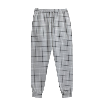 Grey Tattersall Pattern Print Sweatpants