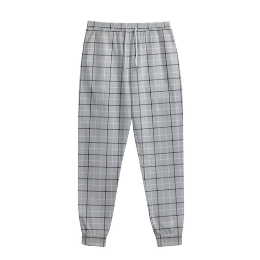 Grey Tattersall Pattern Print Sweatpants