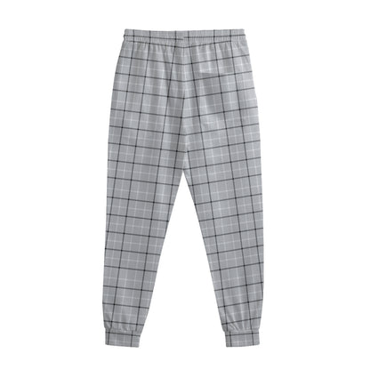 Grey Tattersall Pattern Print Sweatpants