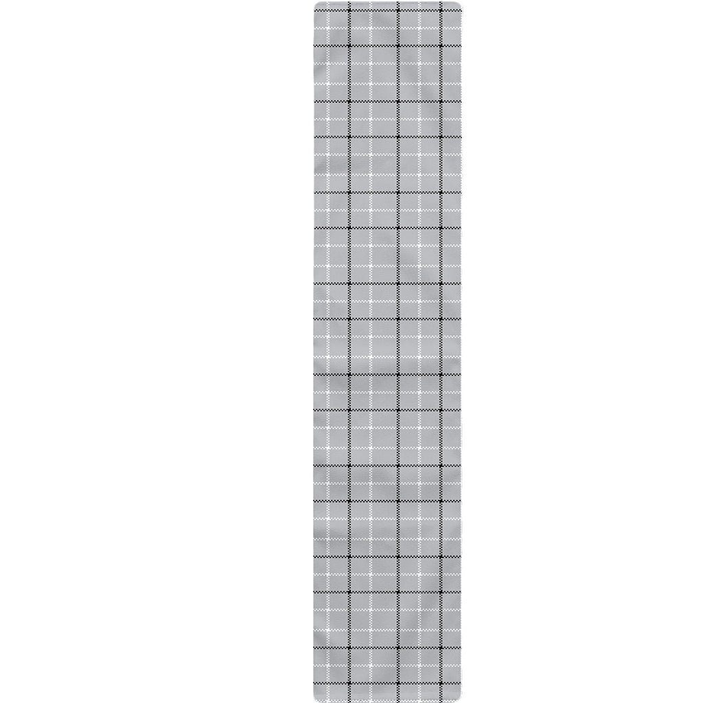 Grey Tattersall Pattern Print Table Runner