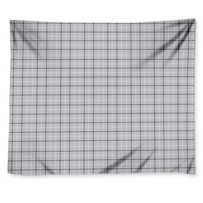 Grey Tattersall Pattern Print Tapestry