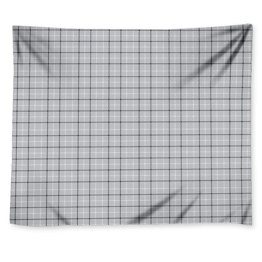 Grey Tattersall Pattern Print Tapestry