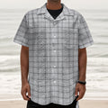 Grey Tattersall Pattern Print Textured Short Sleeve Shirt