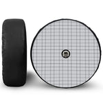 Grey Tattersall Pattern Print Tire Cover With Camera Hole
