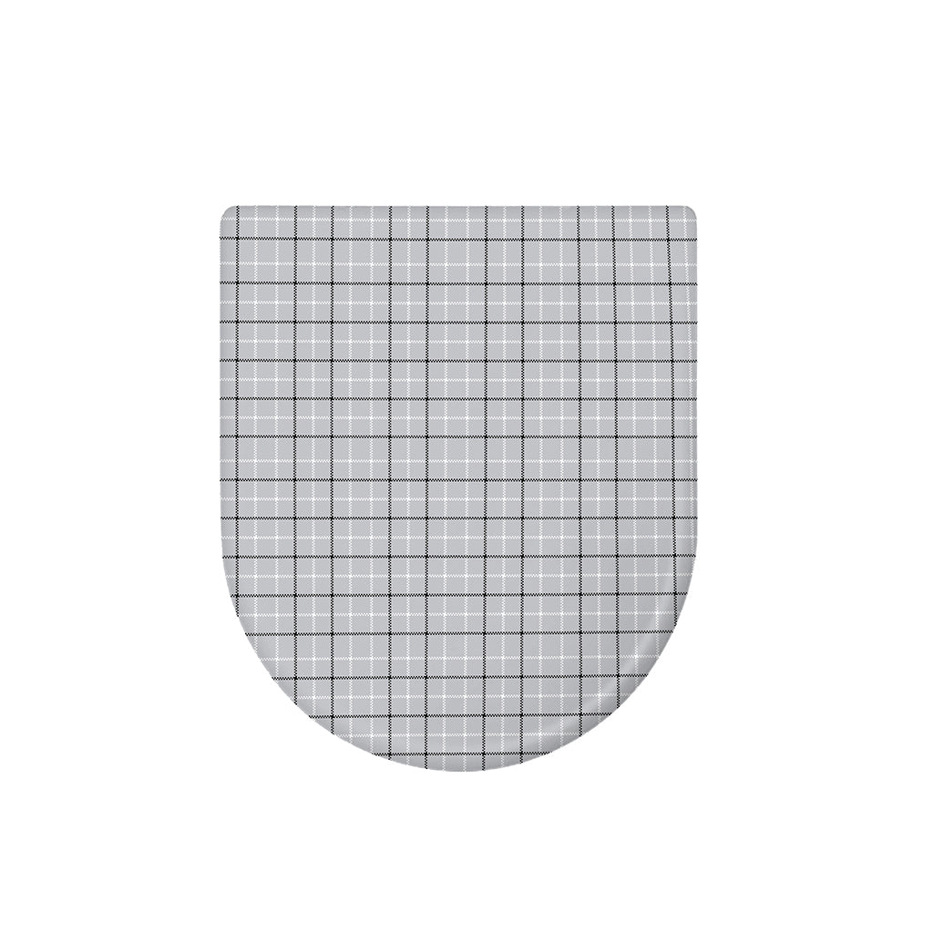 Grey Tattersall Pattern Print Toilet Lid Cover