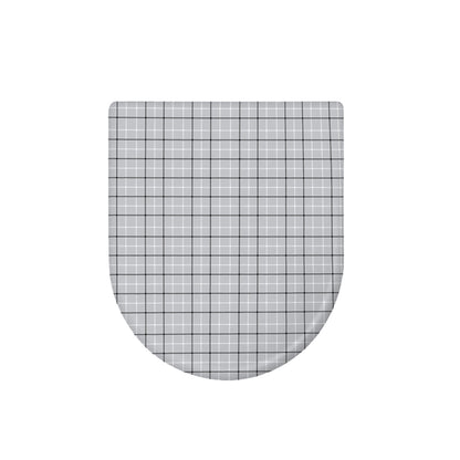 Grey Tattersall Pattern Print Toilet Lid Cover