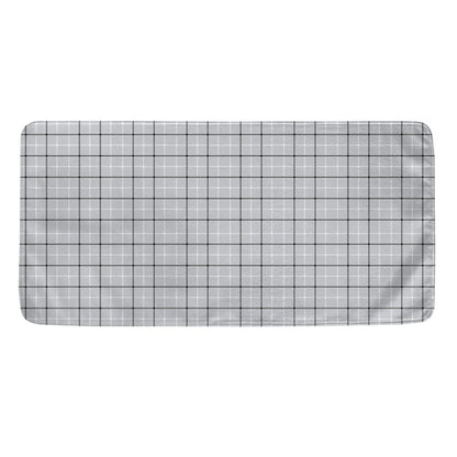 Grey Tattersall Pattern Print Towel