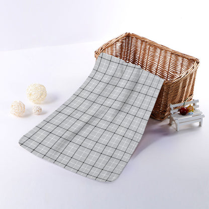 Grey Tattersall Pattern Print Towel