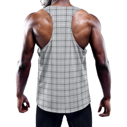 Grey Tattersall Pattern Print Training Tank Top