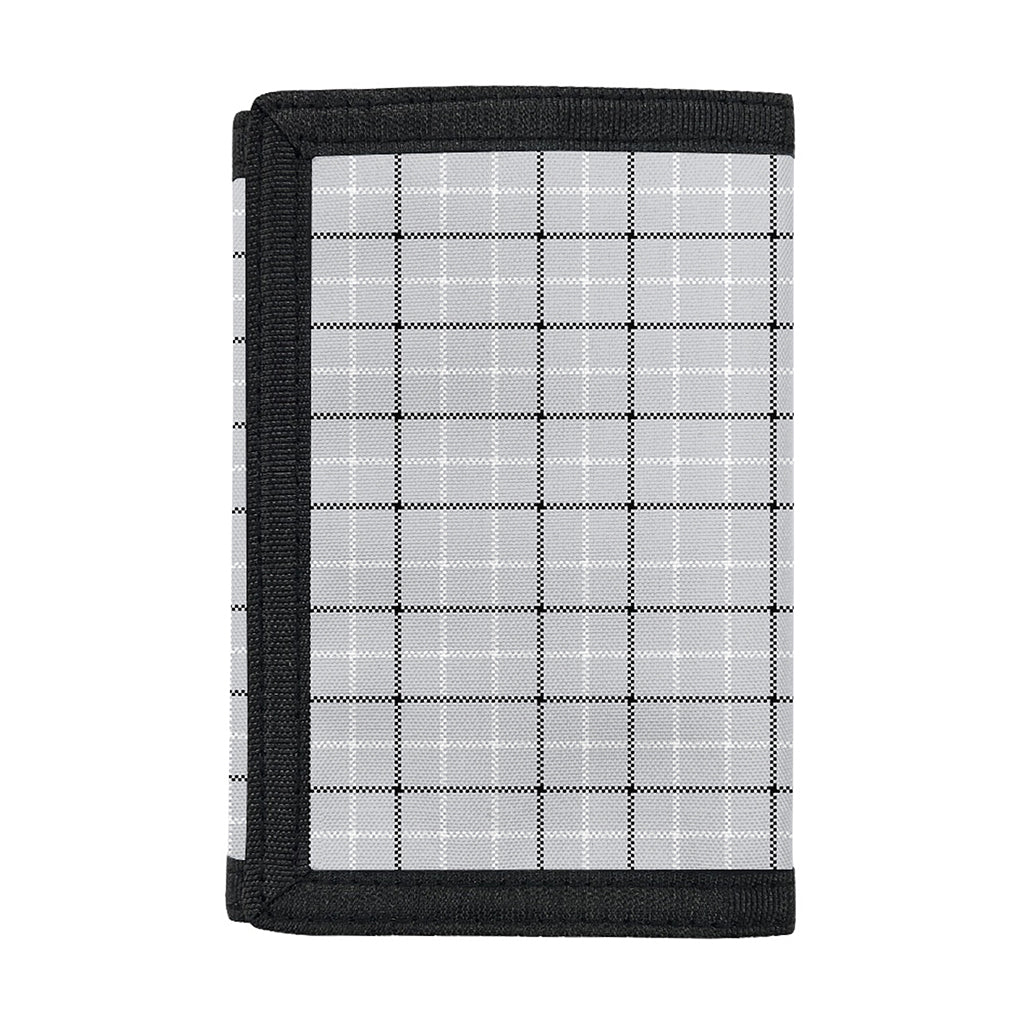 Grey Tattersall Pattern Print Trifold Wallet