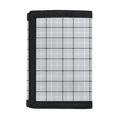 Grey Tattersall Pattern Print Trifold Wallet