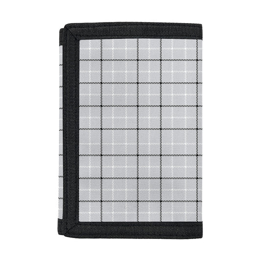Grey Tattersall Pattern Print Trifold Wallet