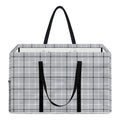 Grey Tattersall Pattern Print Utility Tote Bag