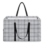 Grey Tattersall Pattern Print Utility Tote Bag