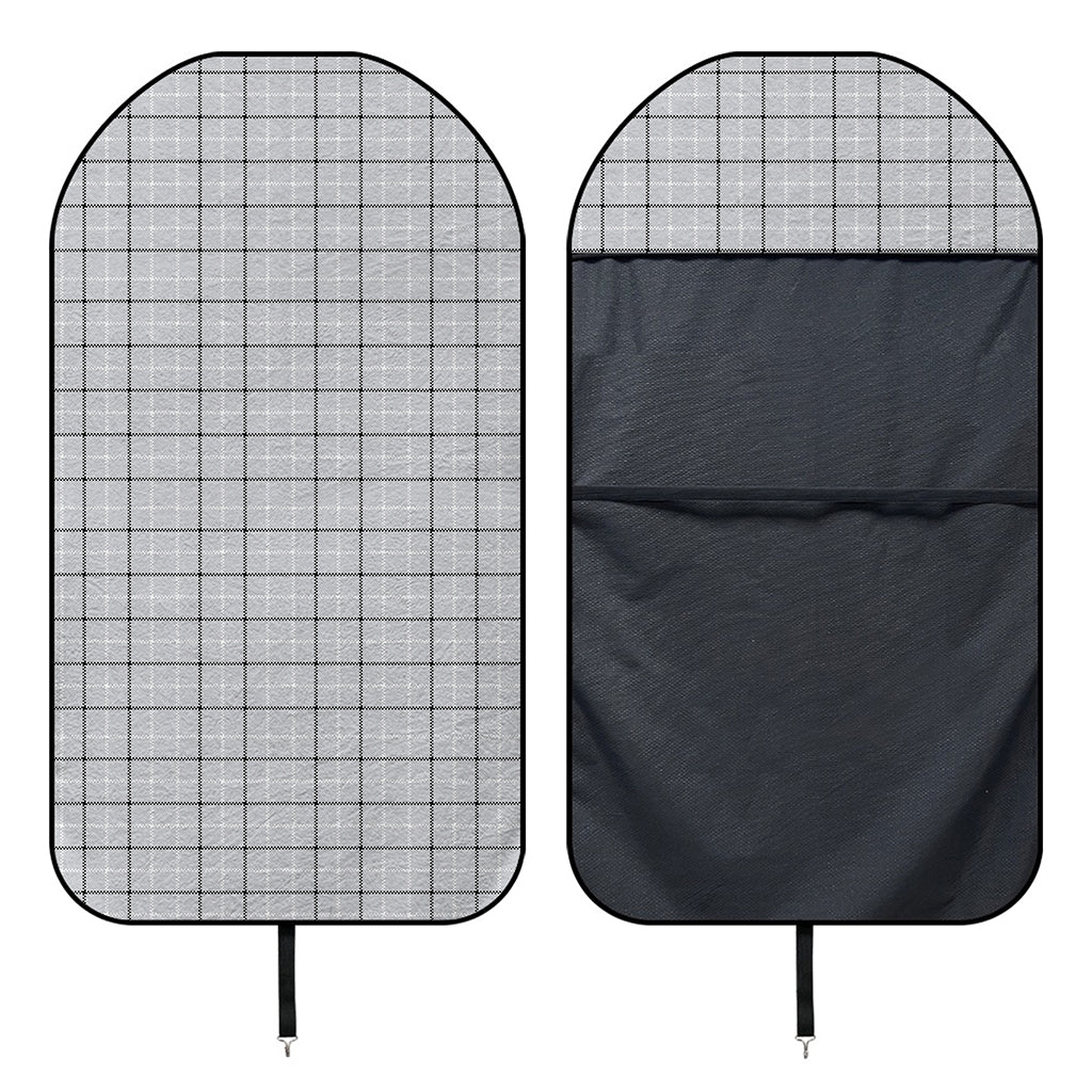 Grey Tattersall Pattern Print Waterproof Car Seat Cover