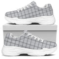 Grey Tattersall Pattern Print White Chunky Shoes