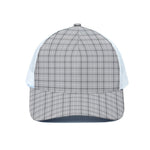 Grey Tattersall Pattern Print White Mesh Trucker Cap