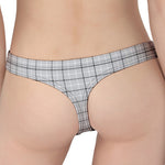Grey Tattersall Pattern Print Women's Thong