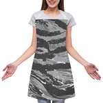 Grey Tiger Stripe Camouflage Print Adjustable Apron