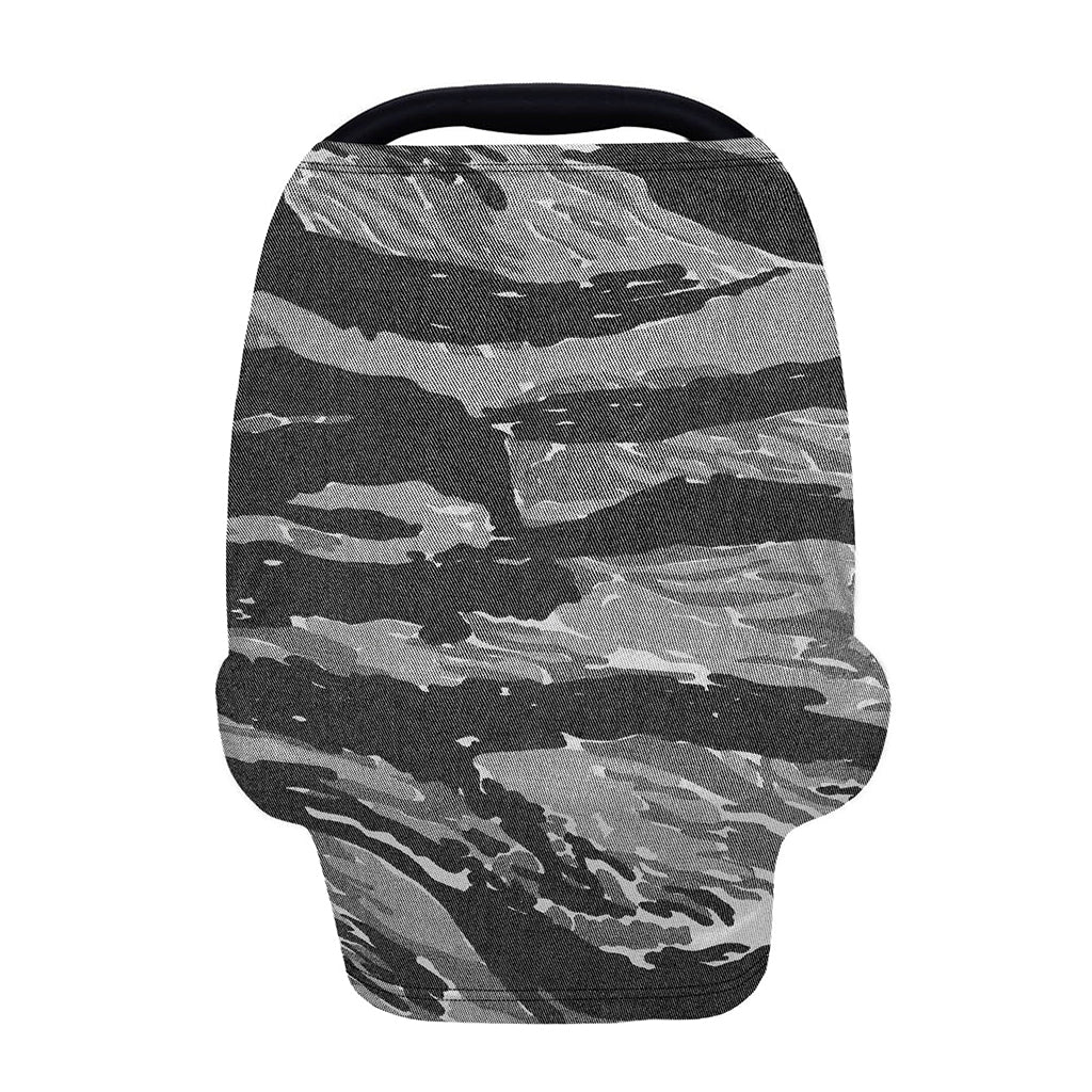 Grey Tiger Stripe Camouflage Print Baby Seat Cover