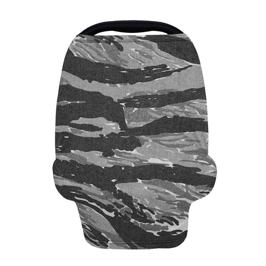 Grey Tiger Stripe Camouflage Print Baby Seat Cover