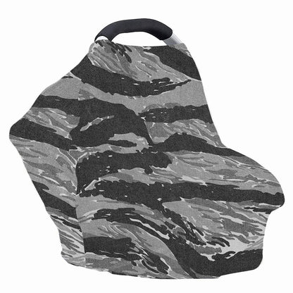 Grey Tiger Stripe Camouflage Print Baby Seat Cover