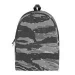Grey Tiger Stripe Camouflage Print Backpack