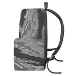 Grey Tiger Stripe Camouflage Print Backpack