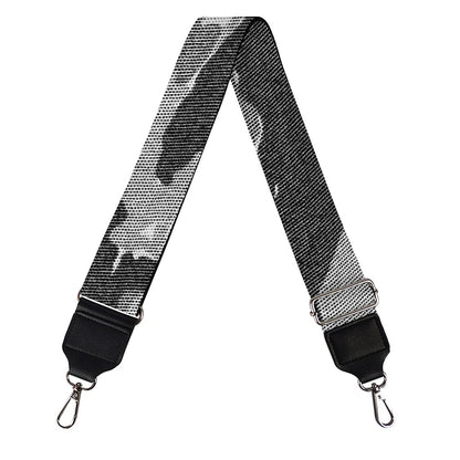 Grey Tiger Stripe Camouflage Print Bag Strap