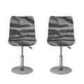 Grey Tiger Stripe Camouflage Print Bar Stool Covers