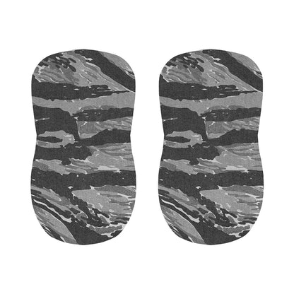 Grey Tiger Stripe Camouflage Print Bar Stool Covers