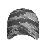 Grey Tiger Stripe Camouflage Print Baseball Cap