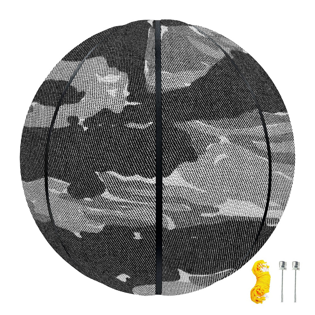 Grey Tiger Stripe Camouflage Print Basketball