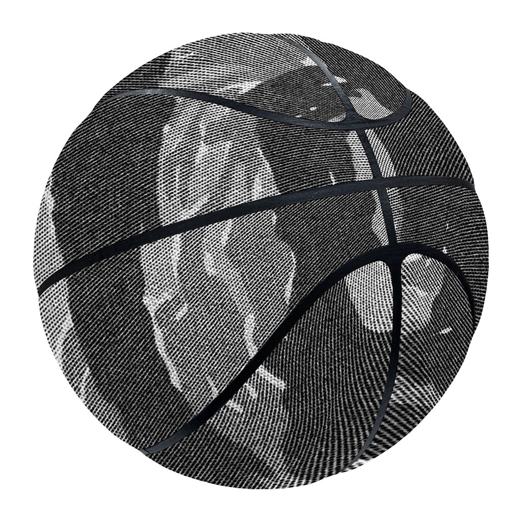 Grey Tiger Stripe Camouflage Print Basketball