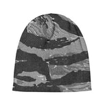 Grey Tiger Stripe Camouflage Print Beanie