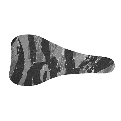 Grey Tiger Stripe Camouflage Print Bicycle Seat Cover